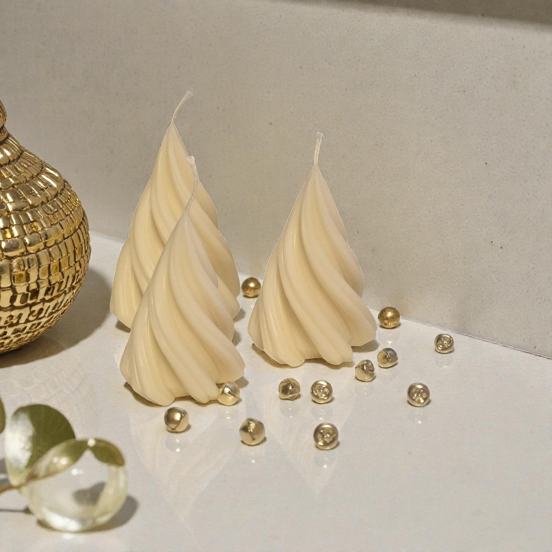 Winter Spiral Trio – Lot de 3 Sapins Torsadés